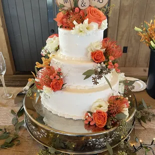 a three tiered wedding cake