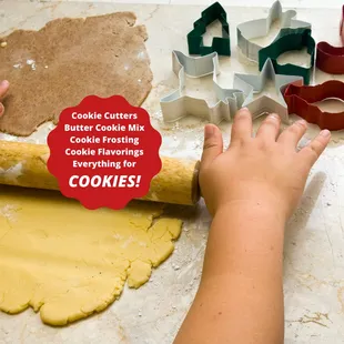 Making holiday cookies we have all the supplies!