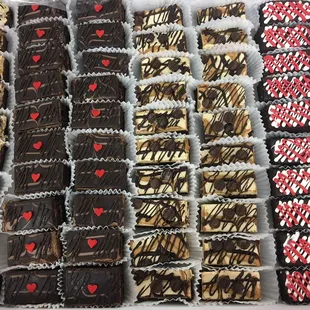 Gourmet Brownies all decorated special for Valentine's Day!