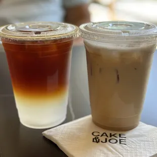 Coconut cold brew and iced latte