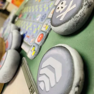 Old School RuneScape (mmorpg video game) themed cake for my husband's birthday, even featuring his in-game username and stats.