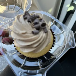 a cupcake in a container