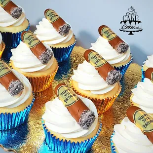 Custom Cigar Themed Cupcakes