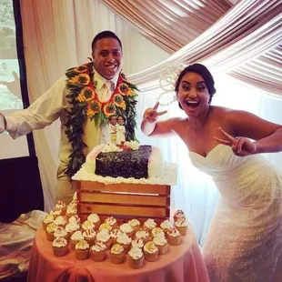 A musubi wedding cake? ..unique and one of a kind,  totally had fun creating this, all edible with fondant and lilikoi cake!