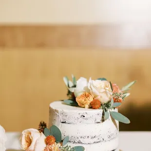 a cake with flowers on top