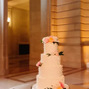 a wedding cake on a table