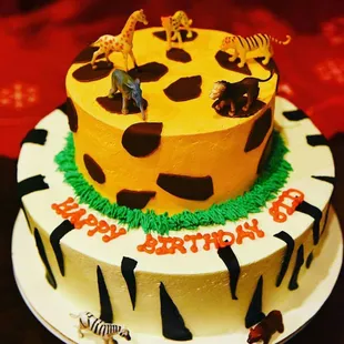 Safari park in black forest cake