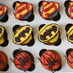 Super hero cupcakes.