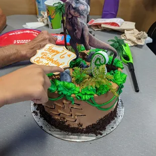 Great Job decorating kid approved and the cake is delicious. Vanilla cake and buttercream frosting.