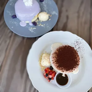 Ube &amp; Tiramisu Soufflé Pancake