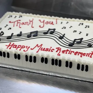 Retirement cake for a special pianist