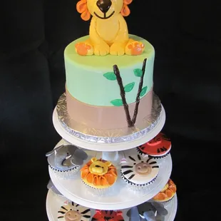 Jungle Theme Cupcake Tower