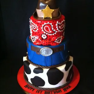 Cowboy Theme Birthday Cake