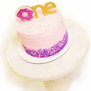 First birthday cake with one of our custom toppers!