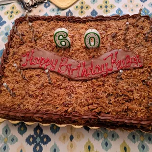 German chocolate cake for 60th birthday... Delicious