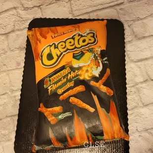 a bag of cheetoes