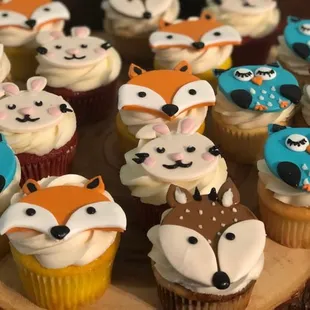 a close up of cupcakes