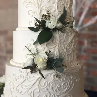 a white wedding cake