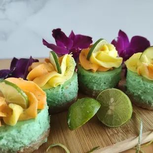 Key lime, mini cheesecakes
