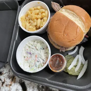 Pulled Pork; Sides: Mac N Cheese &amp; Ranch Cole Slaw