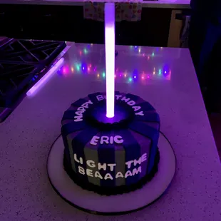 Sac Kings purple beam cake for my husband's birthday