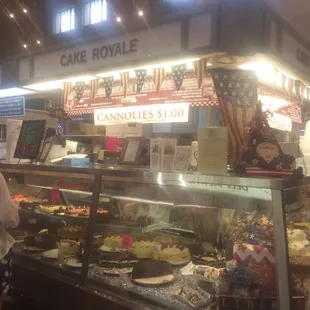 a display of cakes and pastries