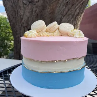 three layers of cake on a plate