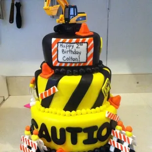 a construction themed birthday cake