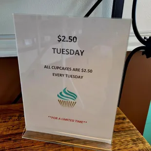 Half off Tuesday signage