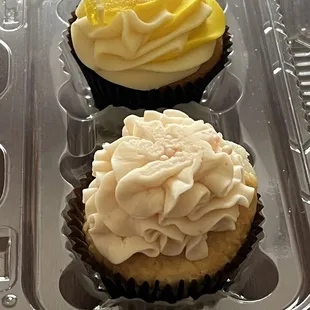 Lemon Cupcake and White Chocolate Raspberry Cupcake