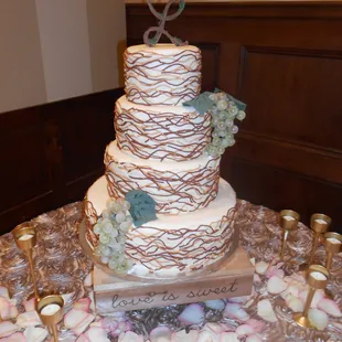 a wedding cake on a table