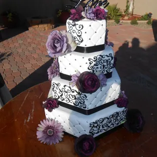 a wedding cake on a table