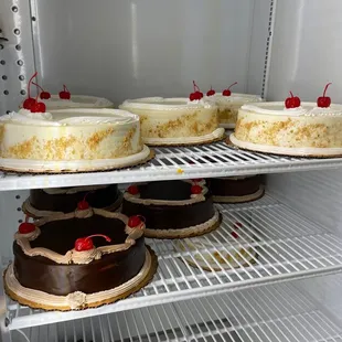 Butterscotch and Chocolate Mousse Cakes