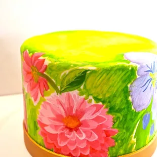 Hand-painted cake.