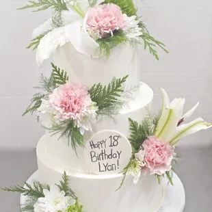 3-tier 18th birthday cake