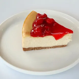 a slice of cheesecake on a plate
