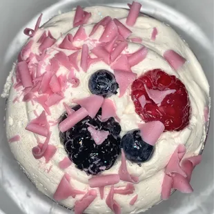 I thought this was raspberry mousse but it was actually just white cake and whipped cream frosting in a pink cup