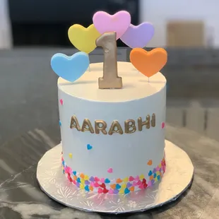 1st Hearts Birthday Cake