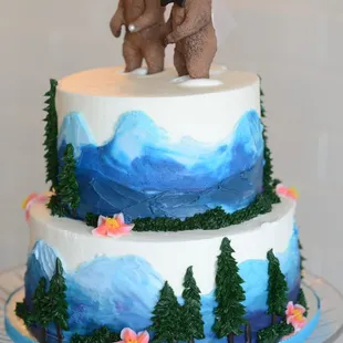 Colorado mountain wedding cake