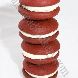 Red Velvet Whoopie Pie Stack