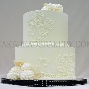 Tone on Tone Wedding Cake