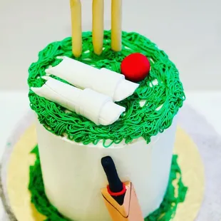 Cricket theme cake  Everything handmade and edible