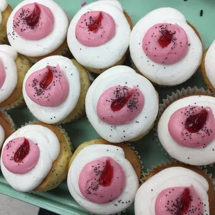 Theses are called APB. They are almond popping cupcakes filled with raspberry.