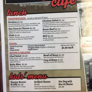 menu
