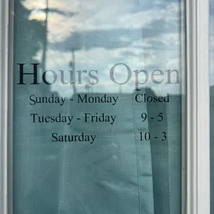 the hours open sign