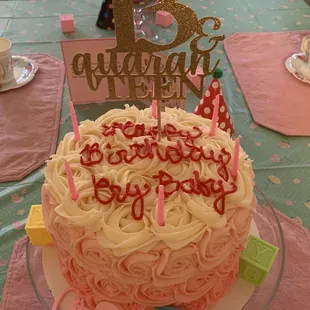 a birthday cake on a table