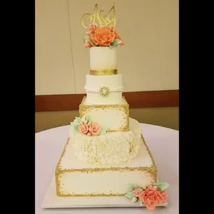 a three tiered wedding cake
