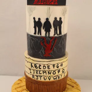 a three tiered birthday cake
