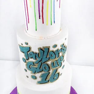 Graffiti/hip hop glow in the dark cake