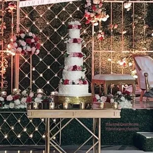 a wedding cake on a table